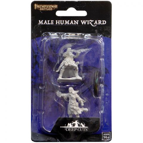 Pathfinder Battles Deep Cuts: Male Human Wizard