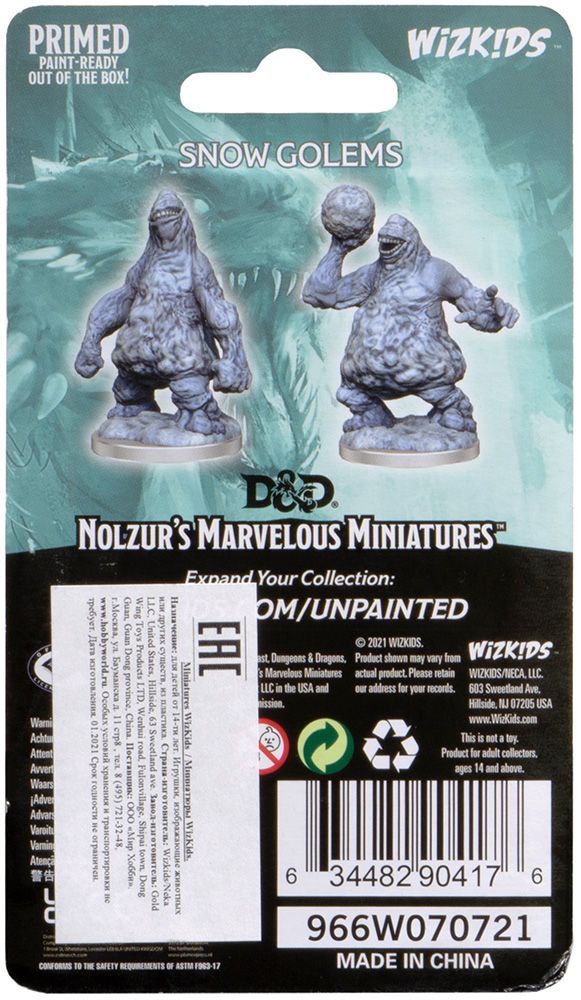Миниатюра WizKids D&D Nolzur's Marvelous Miniatures: Snow Golems 90417 - фото 2