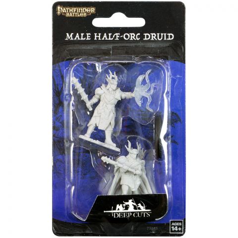 Pathfinder Battles Deep Cuts: Male Half-Orc Druid