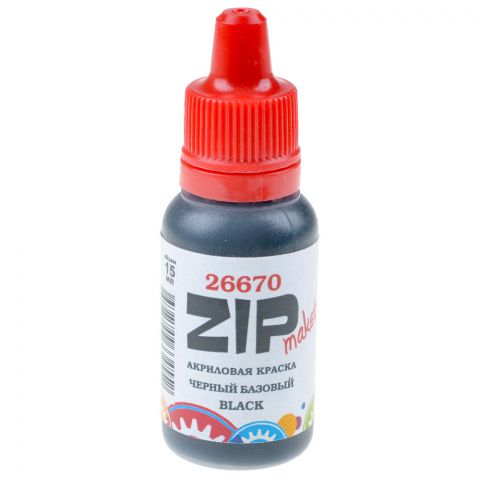 Акриловая краска ZIPmaket: чёрный базовый (black) 26670