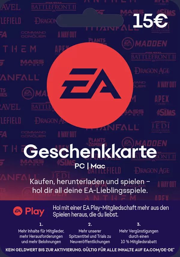 EA Gift Card €15 (для PC/EA Play)