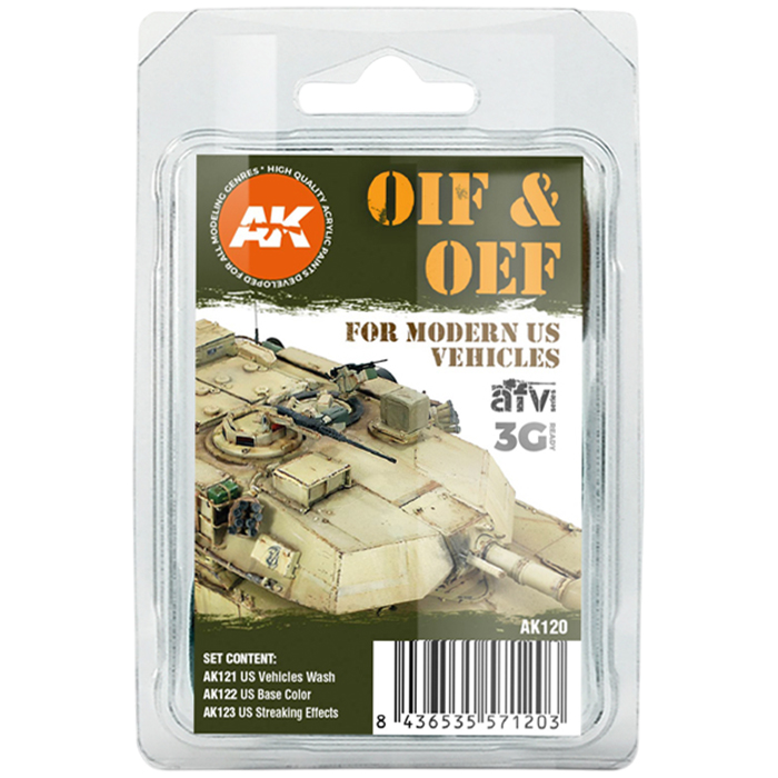 AK Interactive Weathering Set – OIF & OEF – Effets De Vieillissement Pour Véhicules US Modernes – AK00120