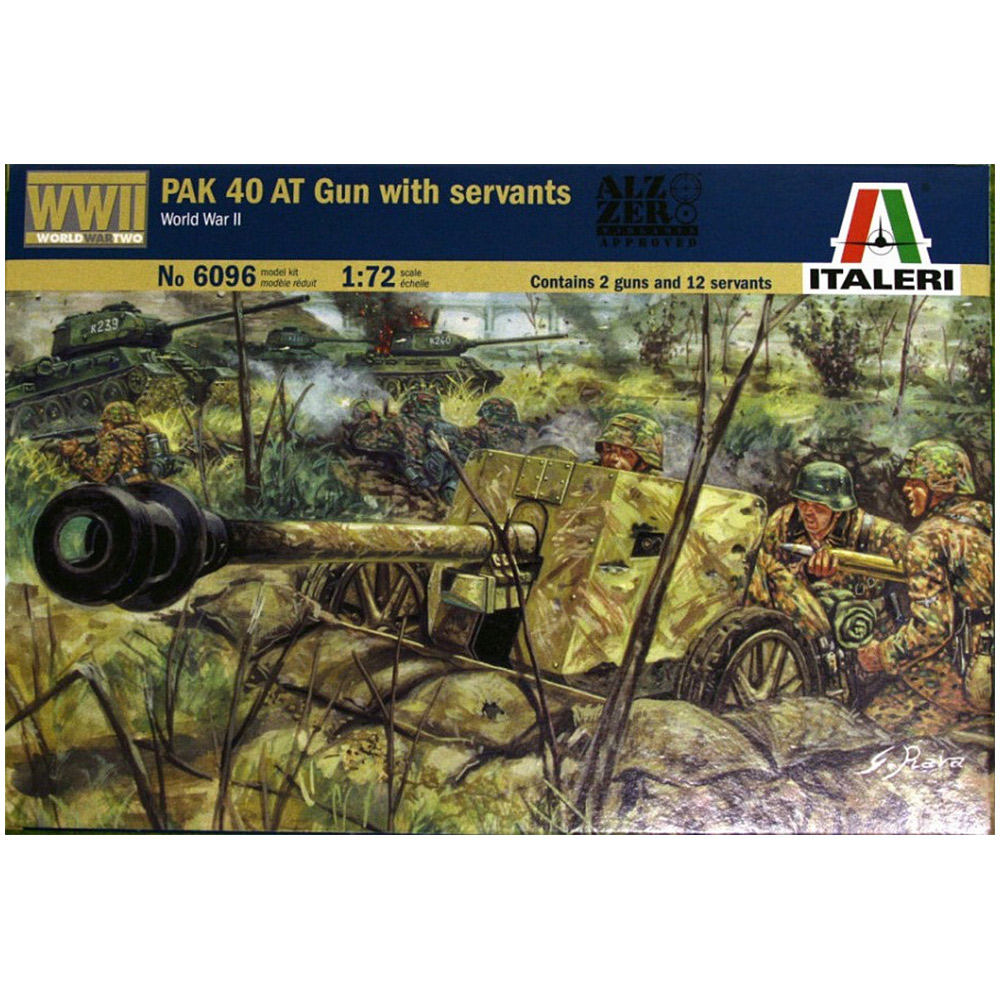 Maquette Italeri - Canon Antichar Allemand Pak 40 Et Servants - Échelle 1:72 - Pour Modélisme Et Collection