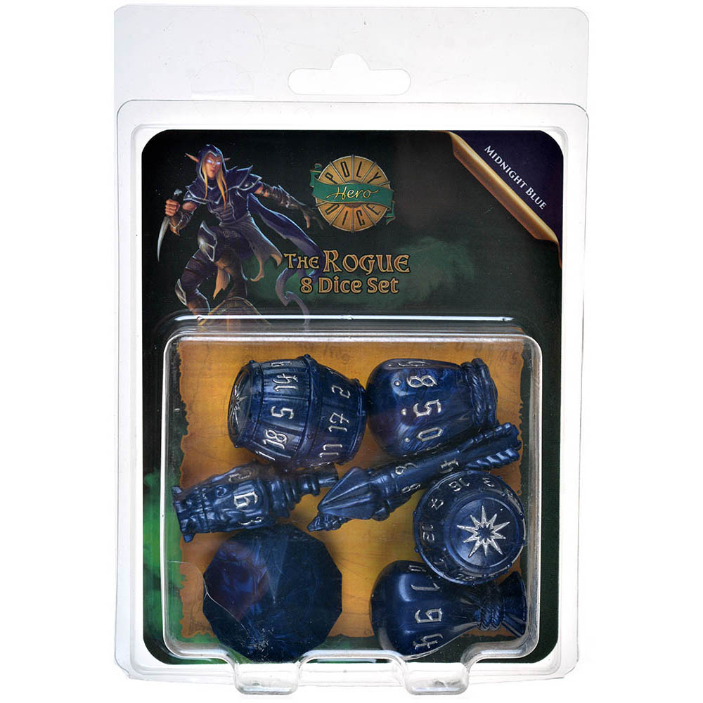 Набор кубиков PolyHero: Rogue 8 Dice Set (Midnight Blue)