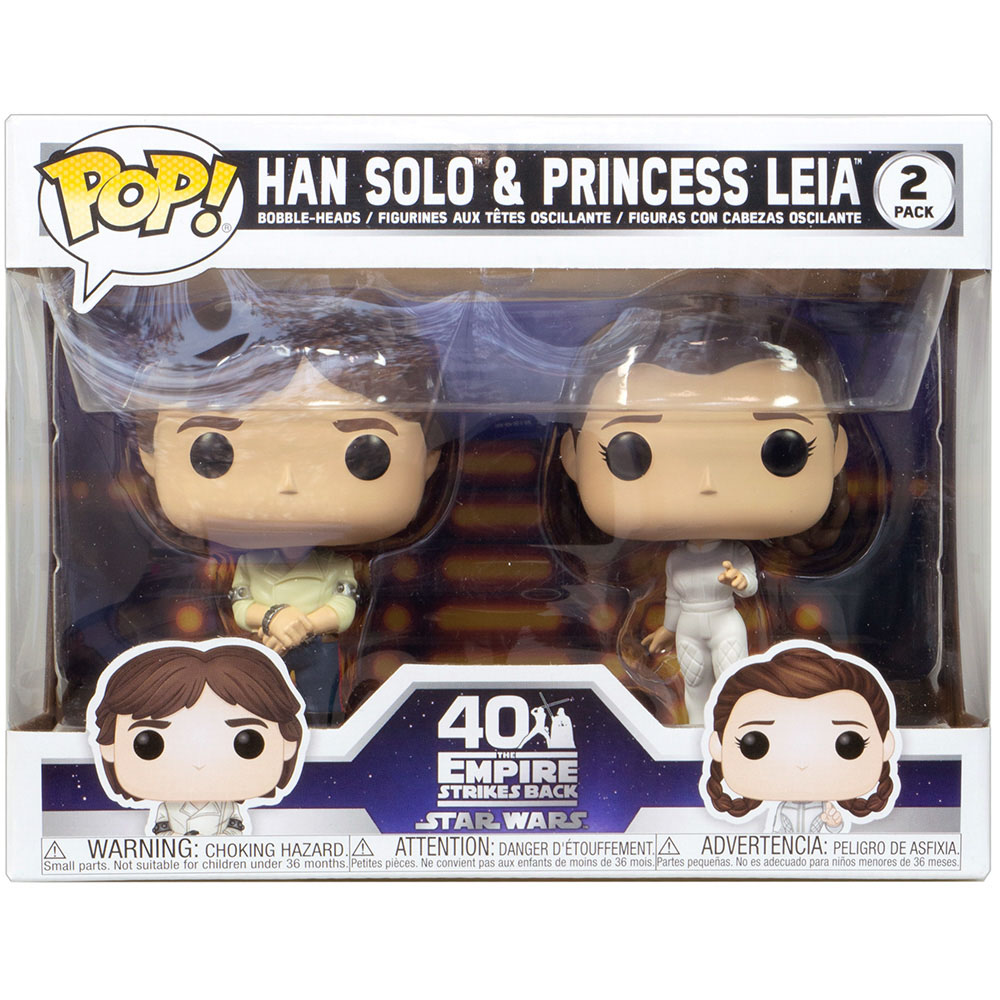 Набор фигурок Funko POP! Star Wars. Empire Strikes Back: Han Solo and  Princess Leia