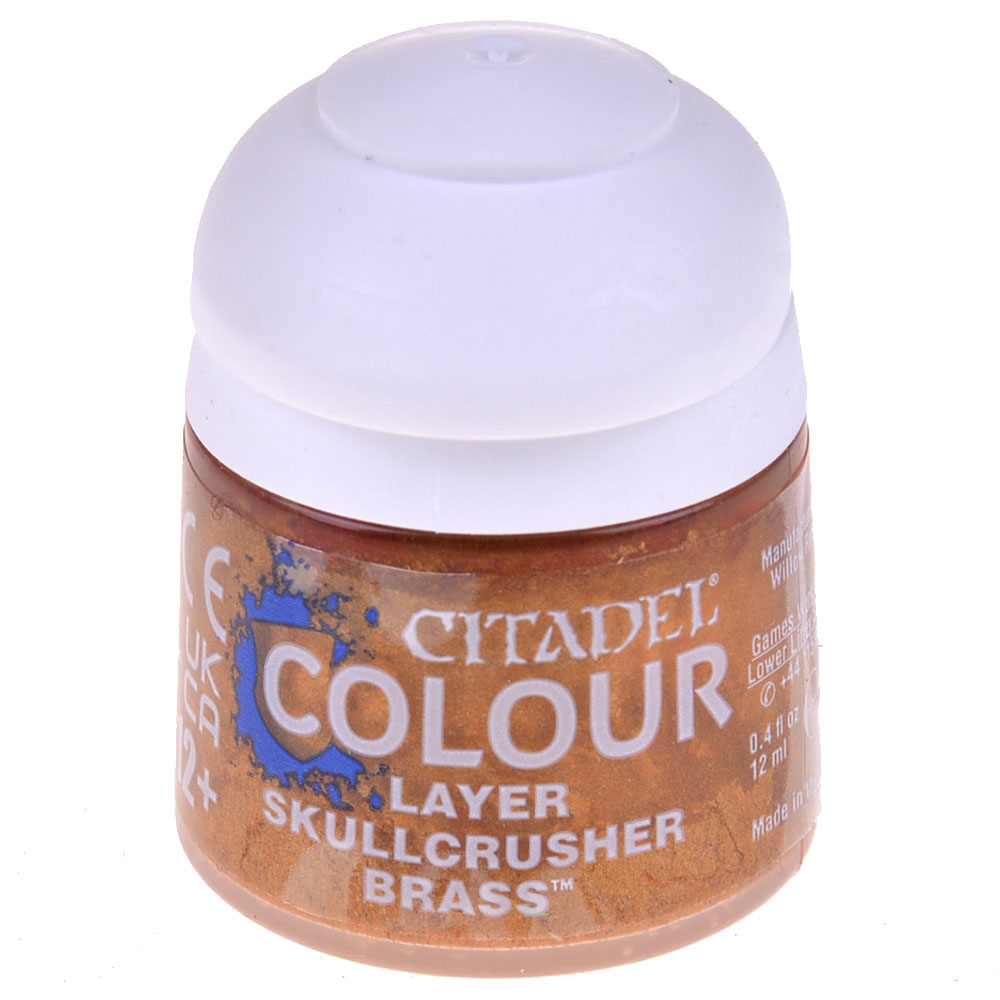Peinture Citadel Skullcrusher Brass - Couche Métallique Pour Warhammer Et Maquettes - Pot Games Workshop