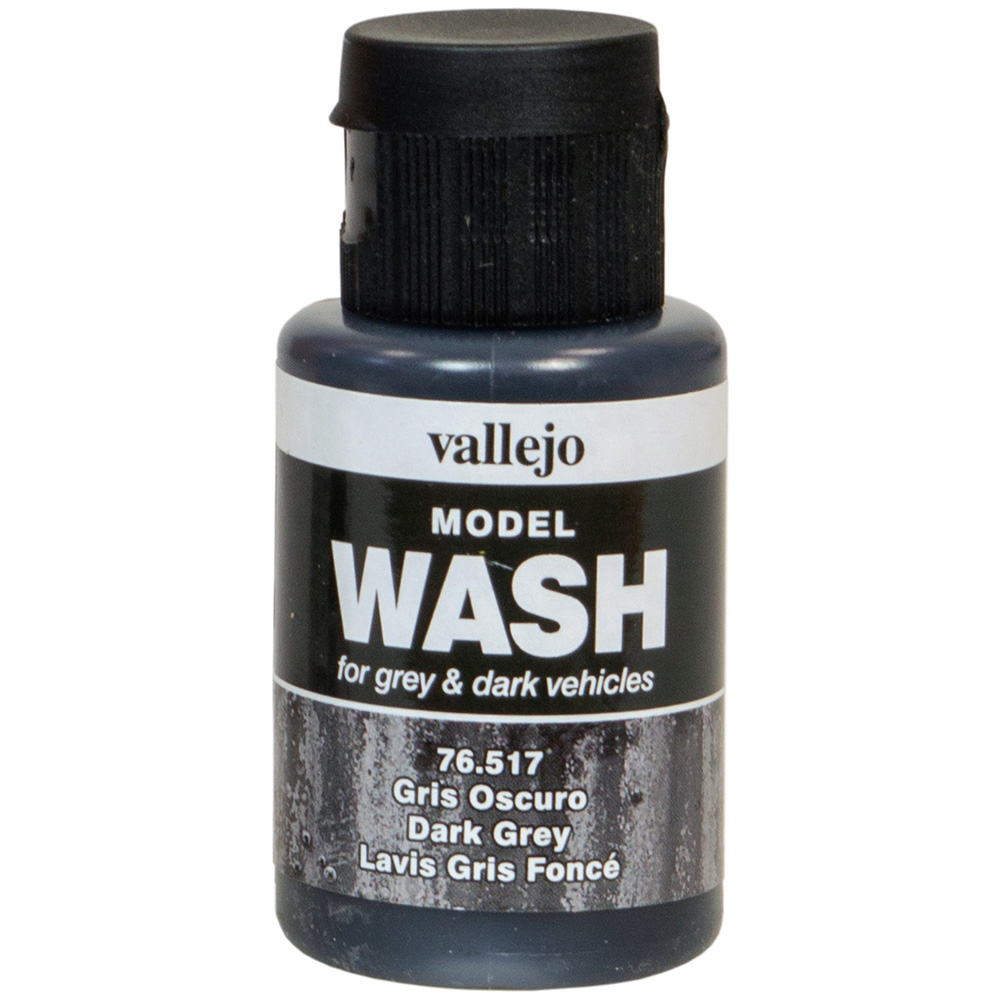 Vallejo model Wash Grey and Light Grey. Dark wash